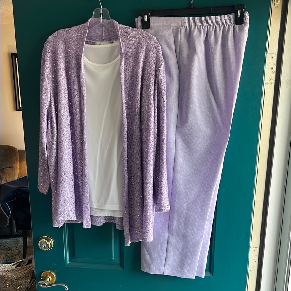 Lavender Sequin Cardigan Set